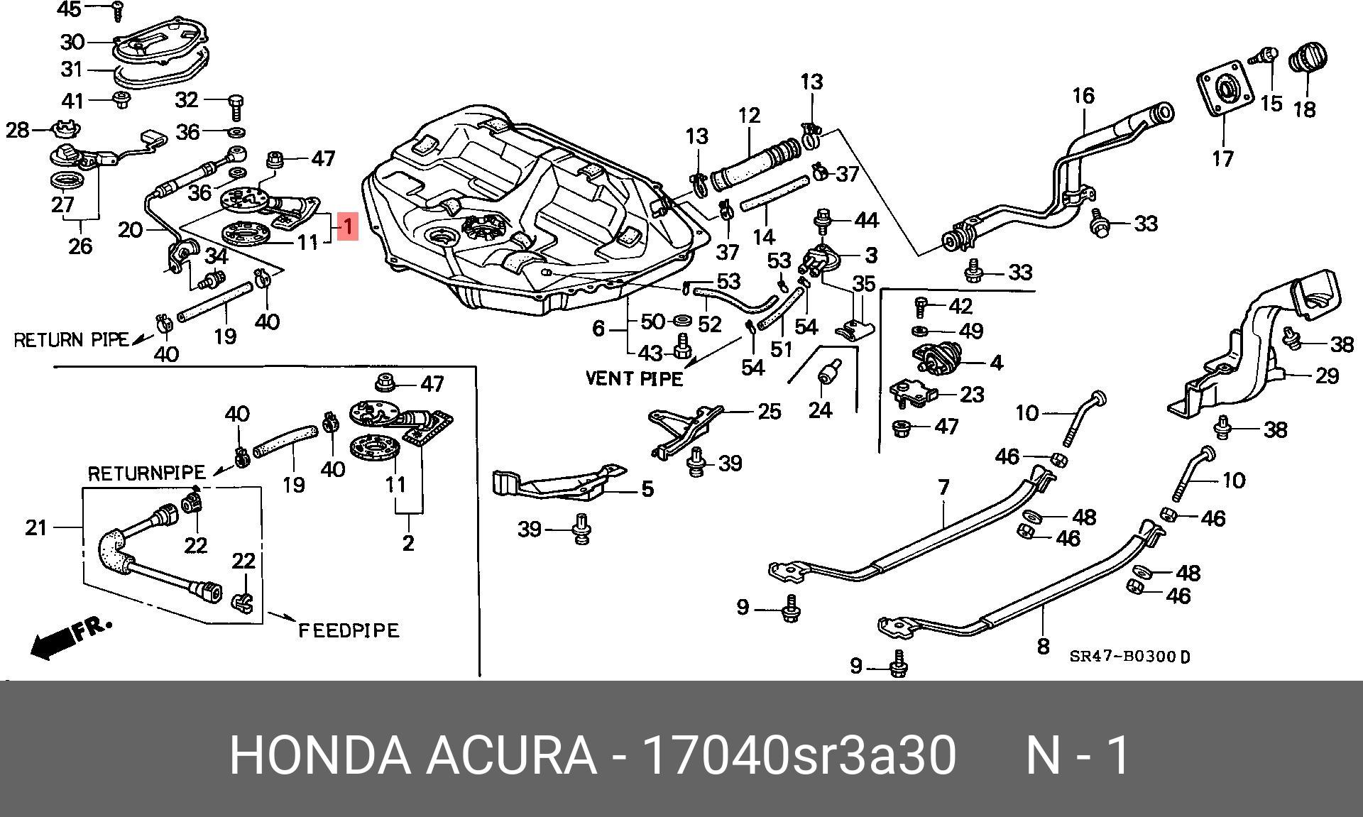 17040SR3A30 HONDA Насос топливный электрический