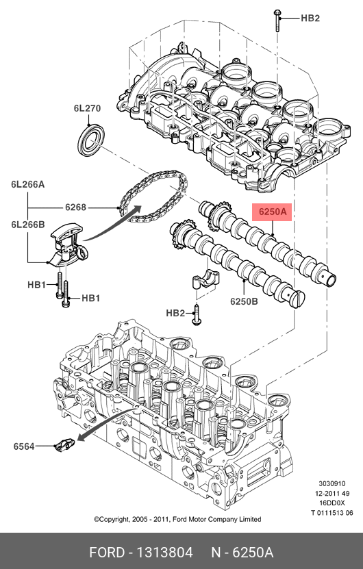 1313804 FORD Распредвал