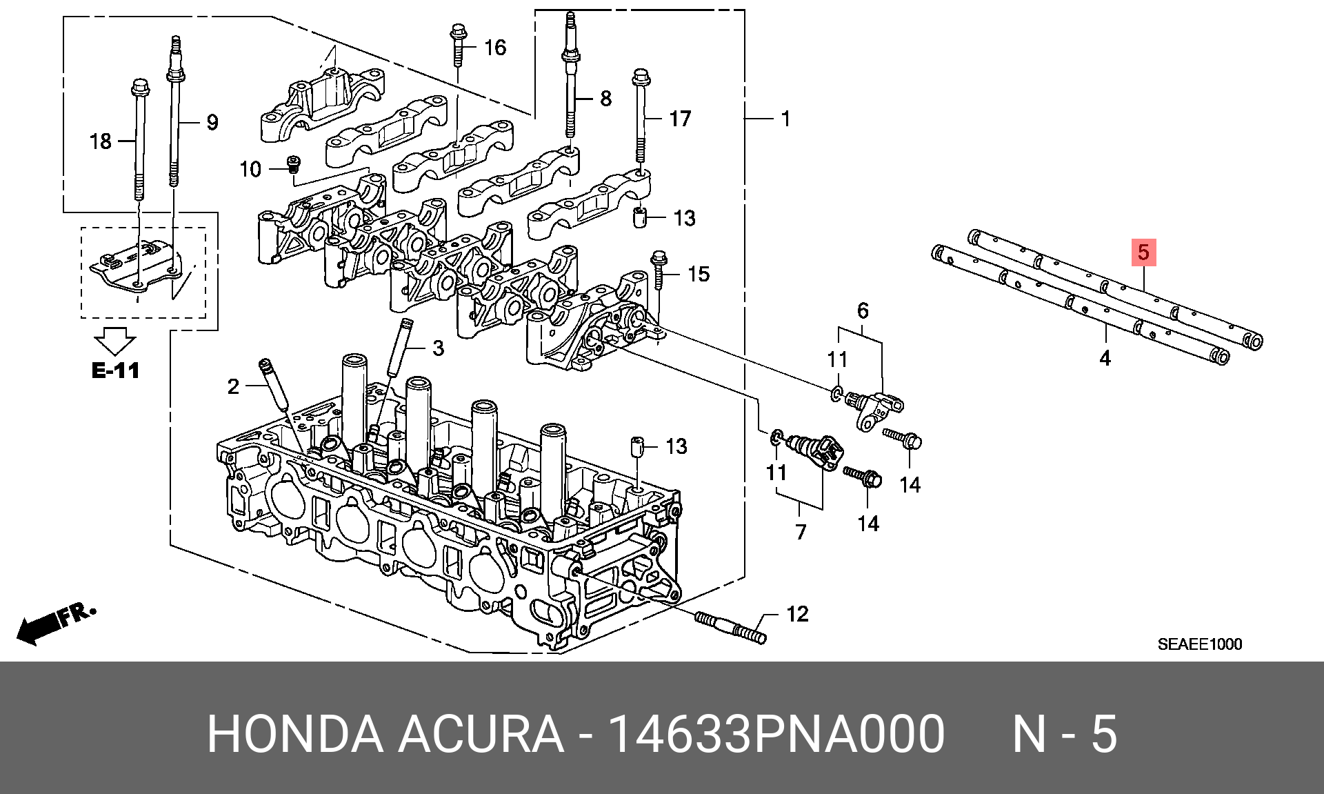 14633PNA000 HONDA SHAFT, EX. ROCKER
