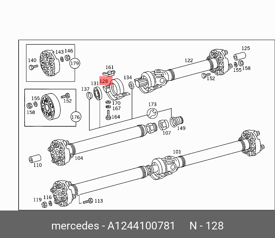 1244100781 MERCEDES-BENZ ОПОРА ПОДШИПНИКА ПОДВЕСНОГО,GUMMILAGER,Mounting, propshaft