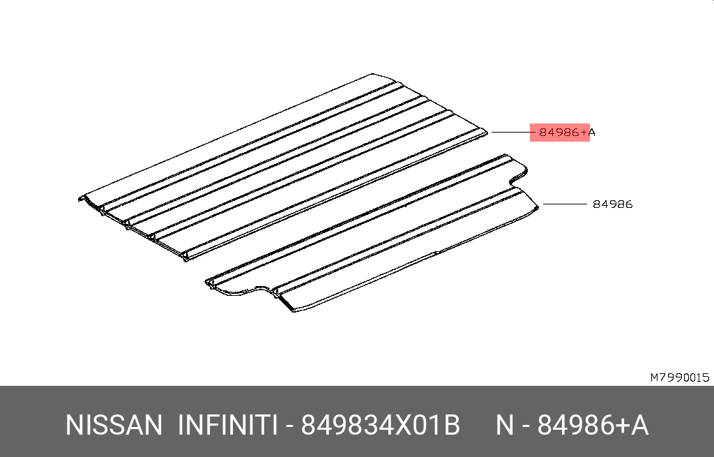849834X01B NISSAN Полка багажника
