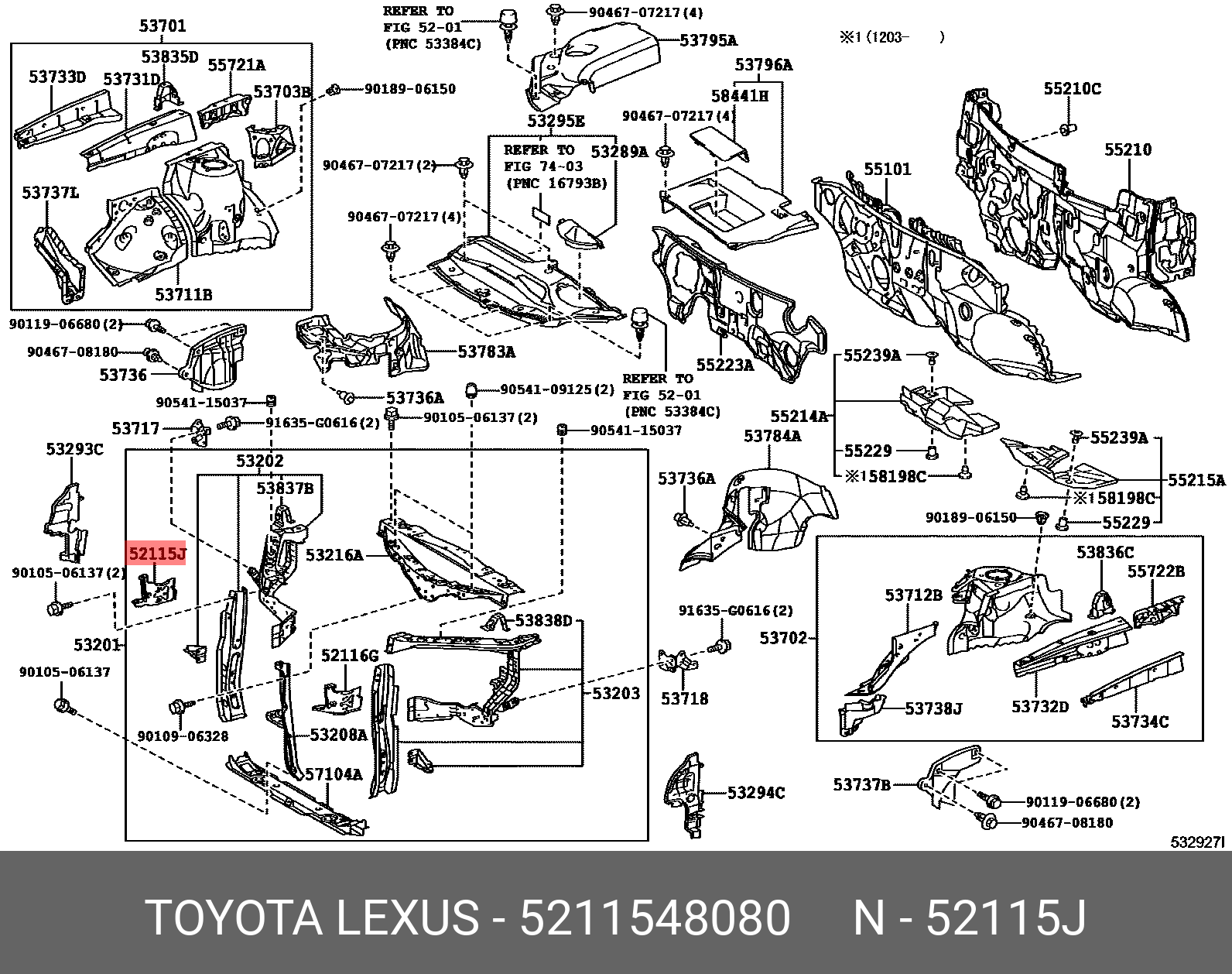 5211548080 TOYOTA КРОНШТЕЙН БАМПЕРА