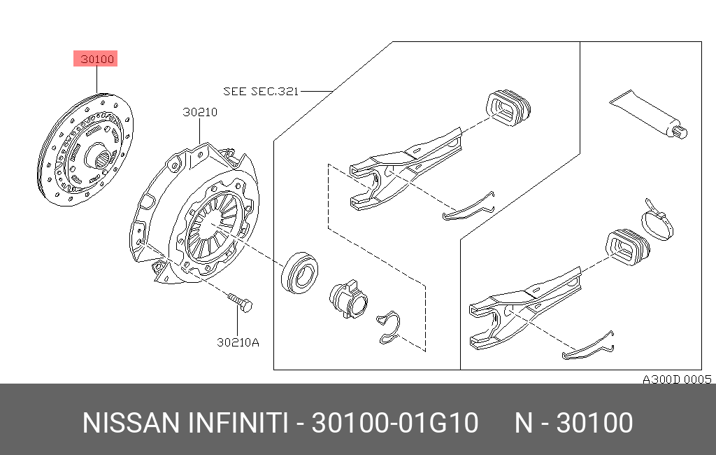 3010001G10 NISSAN Диск сцепления