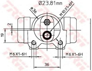 BWK224 TRW Колесный тормозной цилиндр