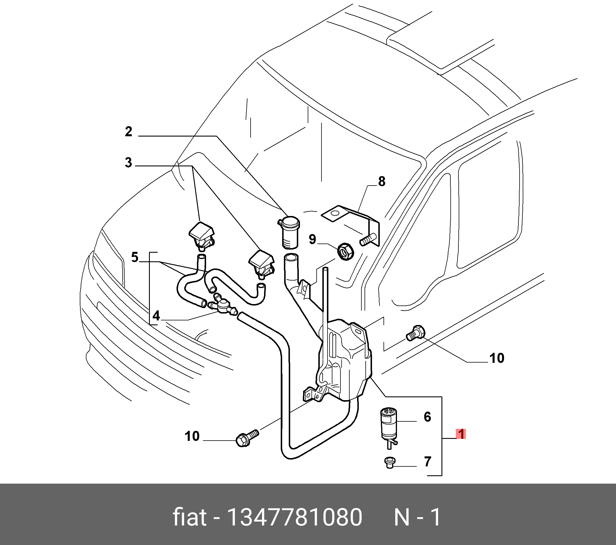 1347781080 FIAT/ALFA/LANCIA Бачок омывателя ducato rus