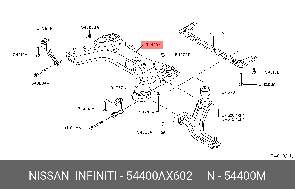 54400AX602 NISSAN Подрамник подвески