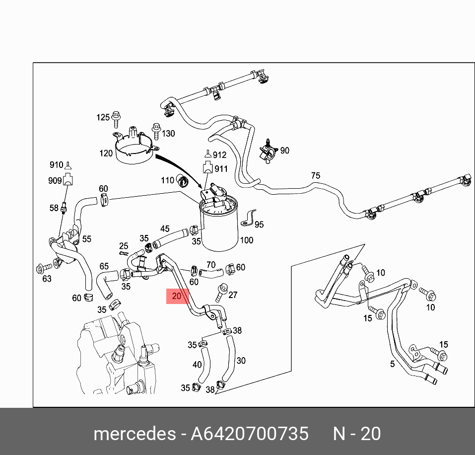 A6420700735 MERCEDES-BENZ ТРУБОПРОВОД ТОПЛИВНЫЙ