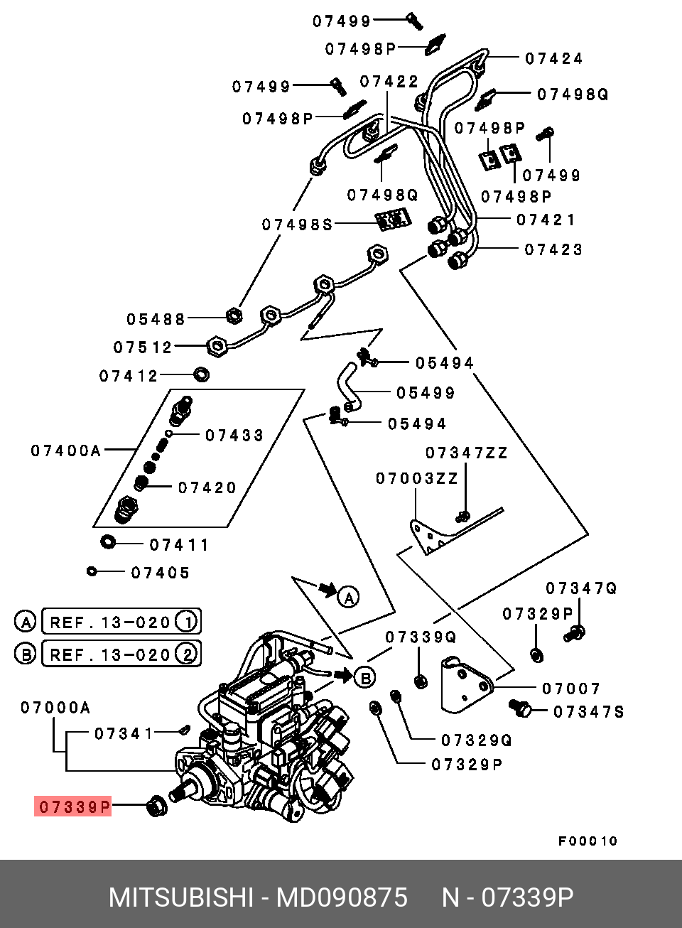 MD090875 MITSUBISHI Гайка MITSUBISHI LANCER 03- OUTLANDER 03- крепления поворотного кулака
