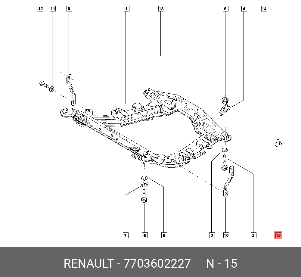 7703602227 RENAULT БОЛТ М8