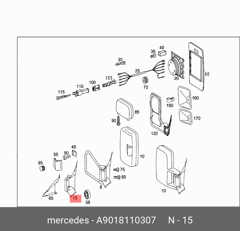 A9018110307 MERCEDES-BENZ НАКЛАДКА ЗЕРКАЛА БОКОВОГО
