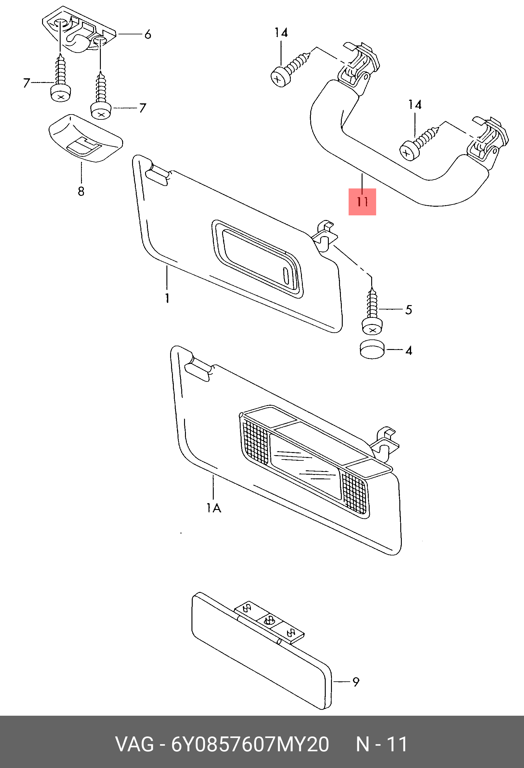 5G0857551AG водительский солнцезащитный козырёк Шкода А7, Рапид , Запчасти Skoda