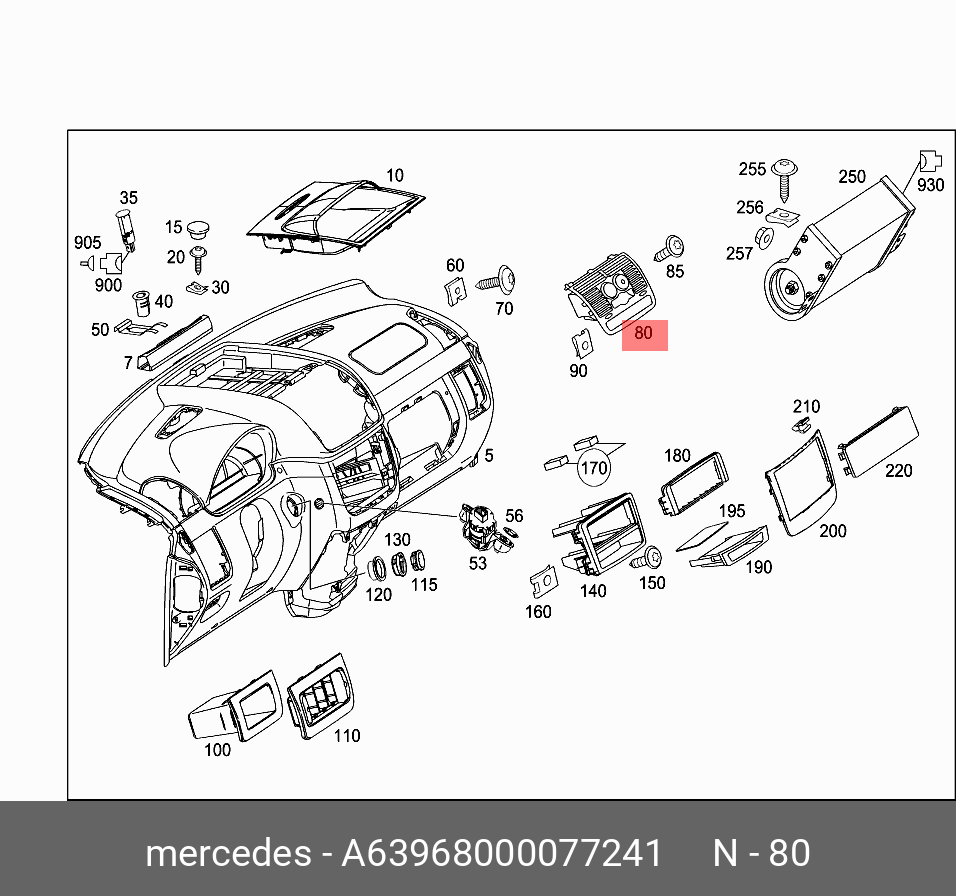 63968000077241 MERCEDES-BENZ ДЕФЛЕКТОР СИСТЕМЫ ВЕНТИЛЯЦИИ САЛОНА