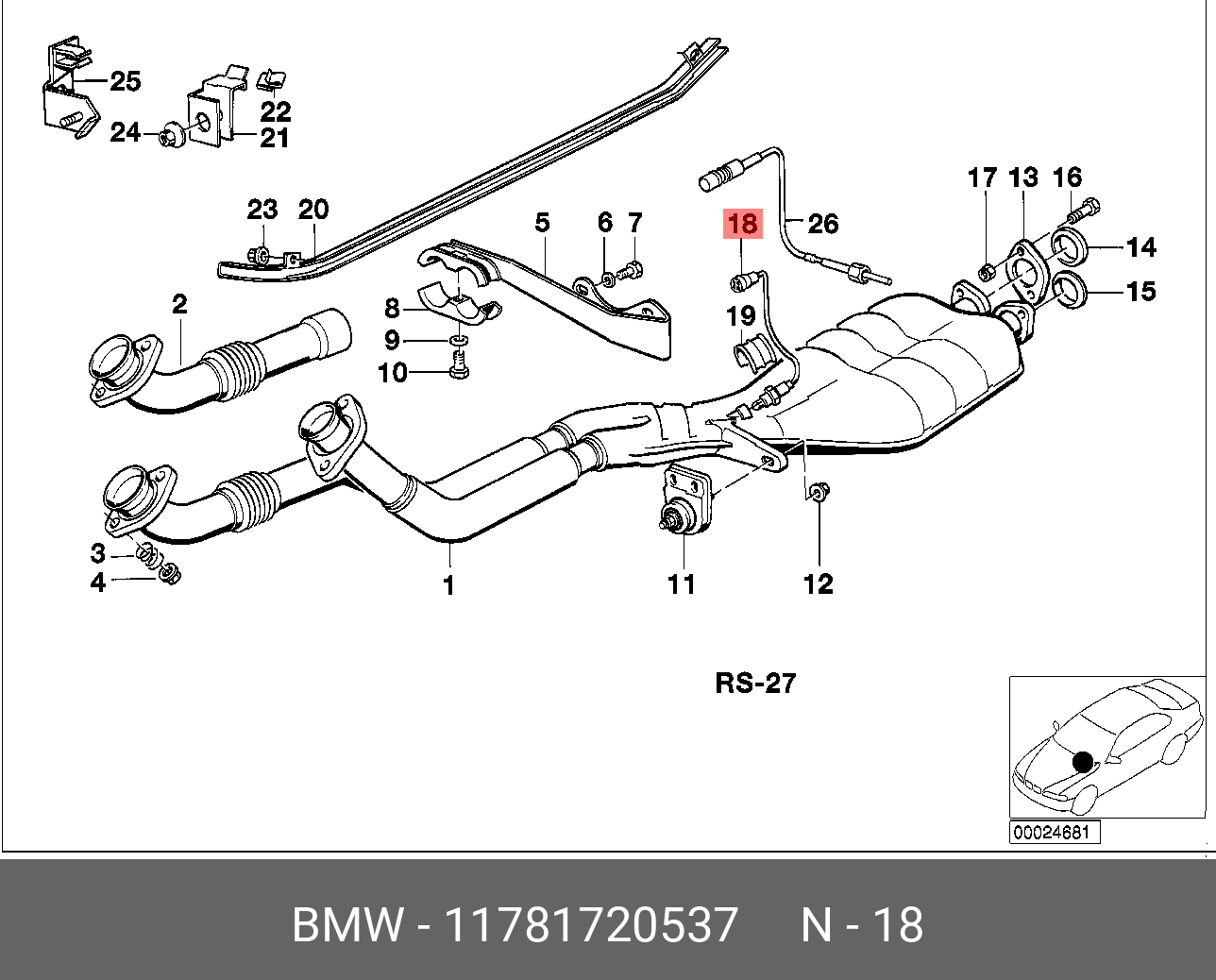 11781720537 BMW Лямбда-зонд