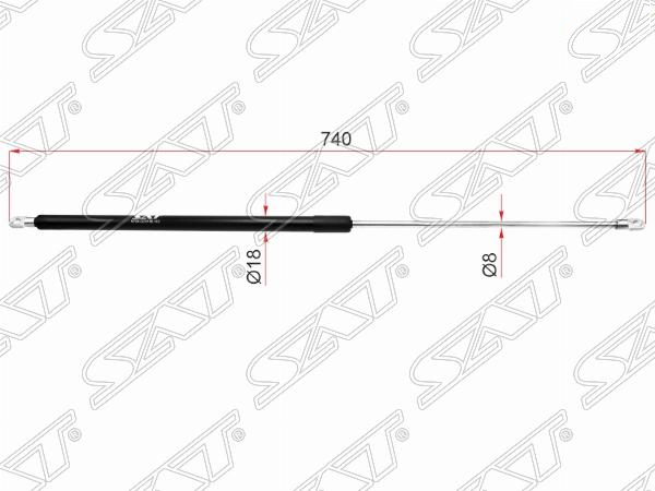 ST8D0823354 SAT Амортизатор капота AUDI A4 94-