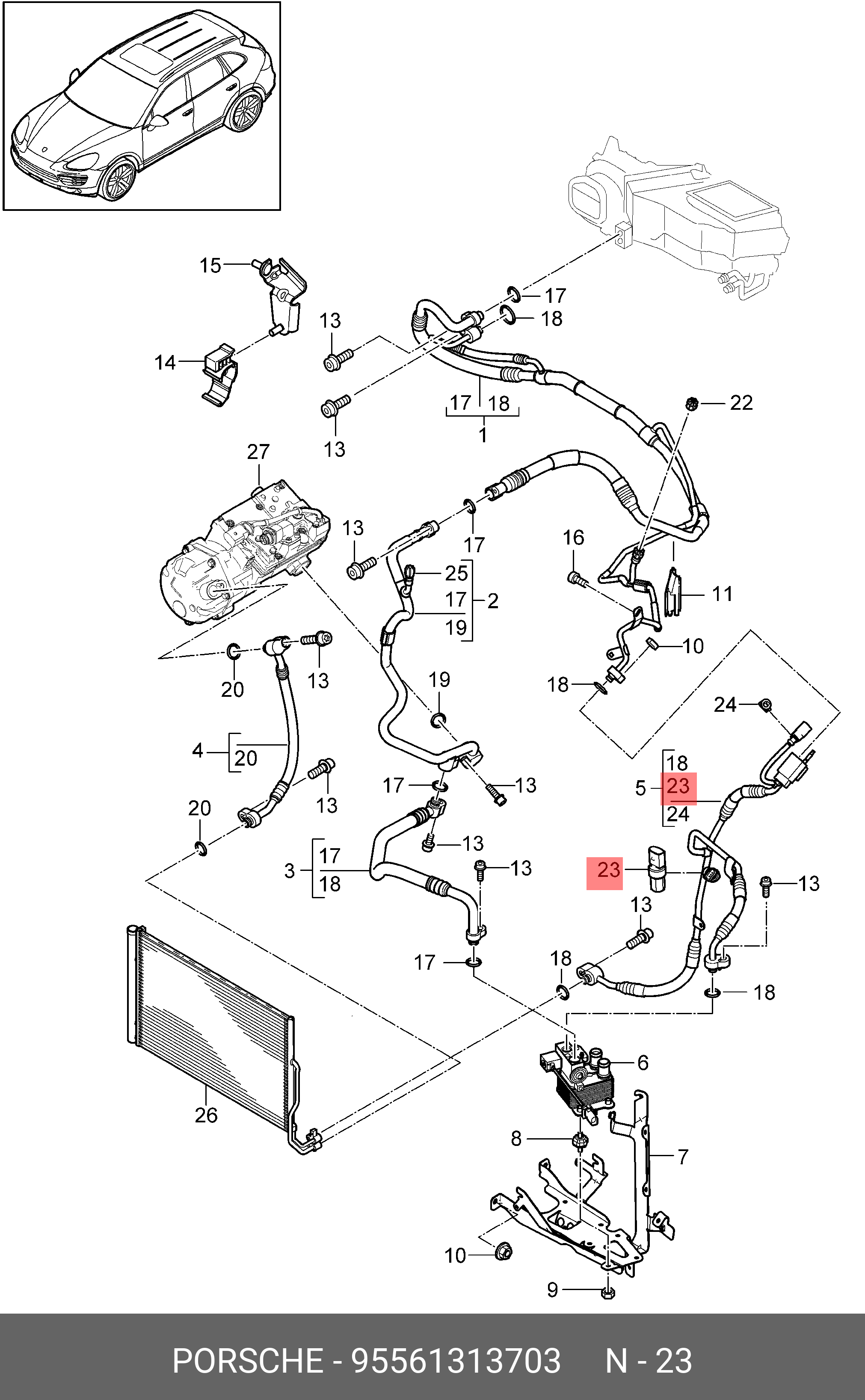 95561313703 PORSCHE DRUCKSENSOR