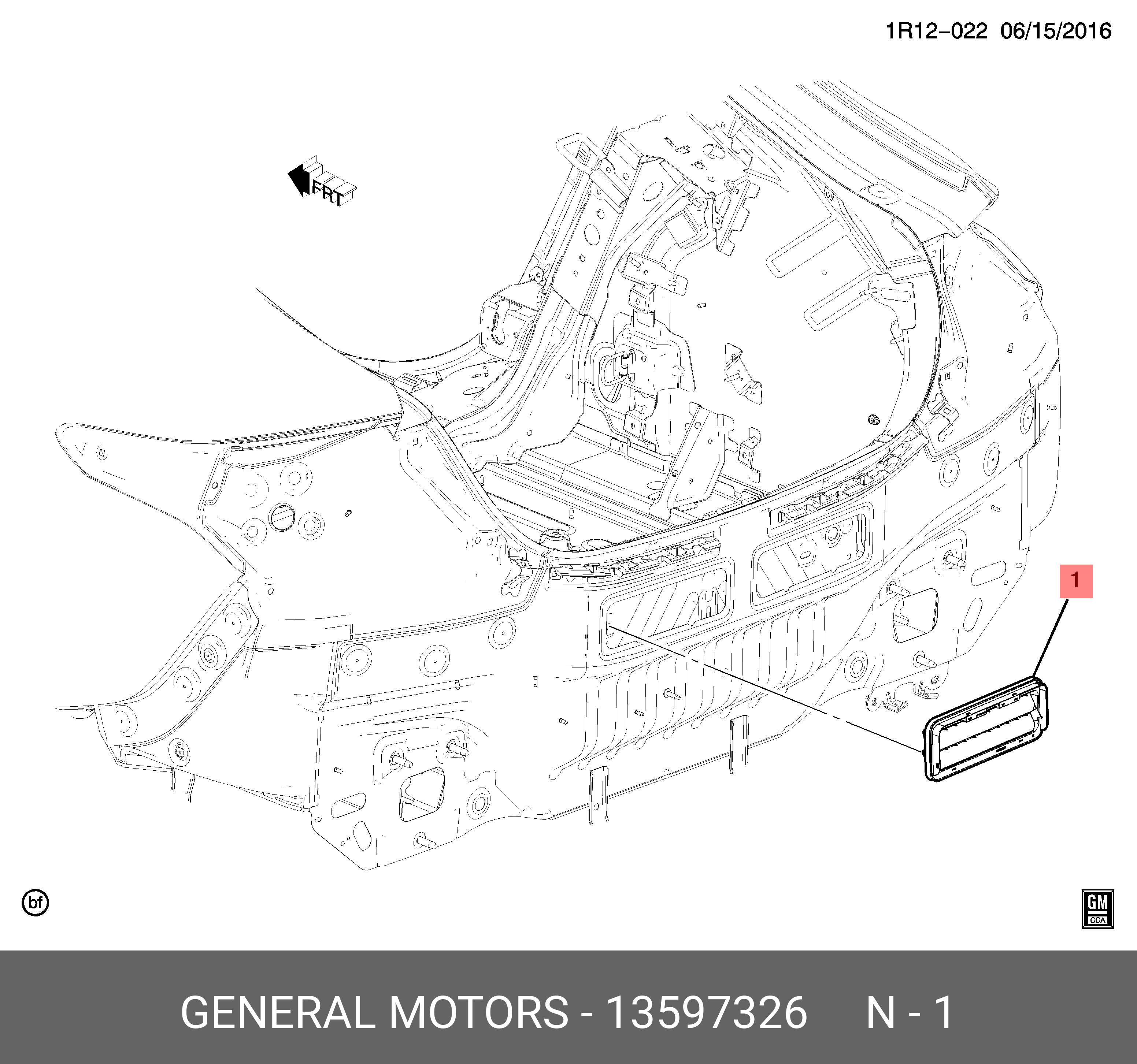 13597326 GENERAL MOTORS РЕШЕТКА ВЕНТИЛЯЦИИ ЗАДНЕЙ ЧЕТВЕРТИ КУЗОВА