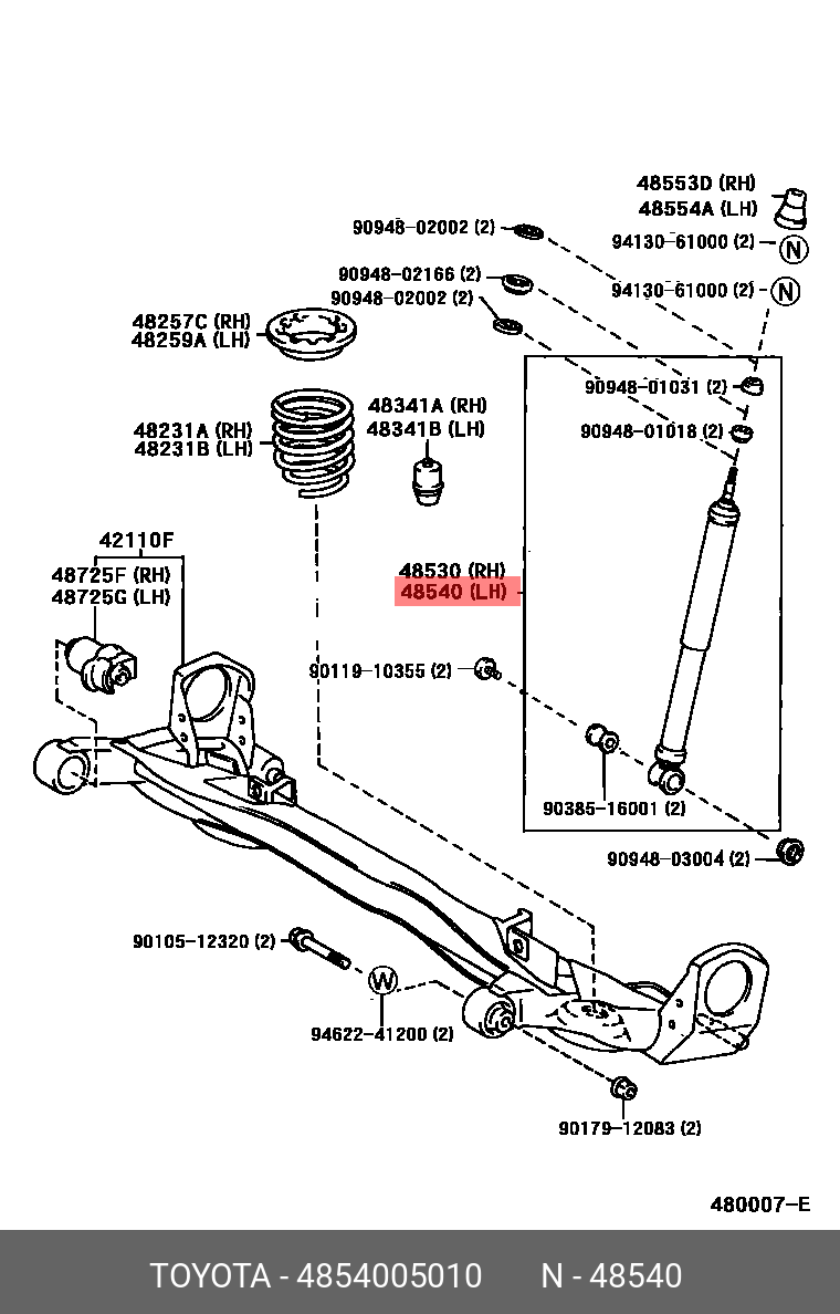 4854005010 TOYOTA Амортизатор