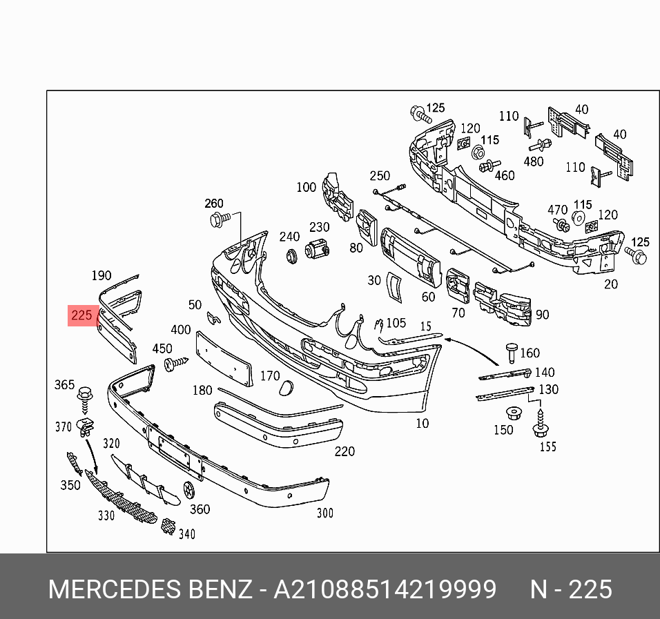 21088514219999 MERCEDES-BENZ НАКЛАДКА БАМПЕРА ЗАЩИТНАЯ