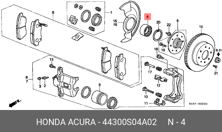 44300S04A02 HONDA 44300-S04-A02_подшипник ступицы передн.\ Honda Civic EK3/EK4/CRV RD1 95-01