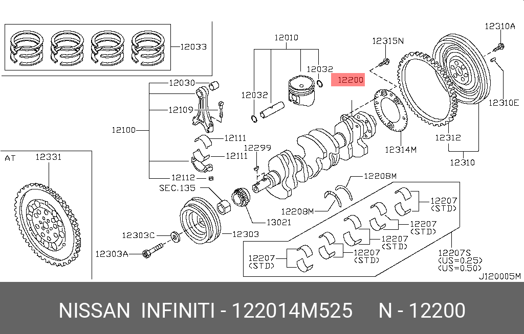 122014M525 NISSAN КОЛЕНВАЛ
