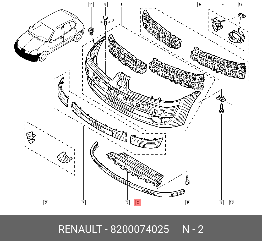 8200074025 RENAULT СПОЙЛЕР