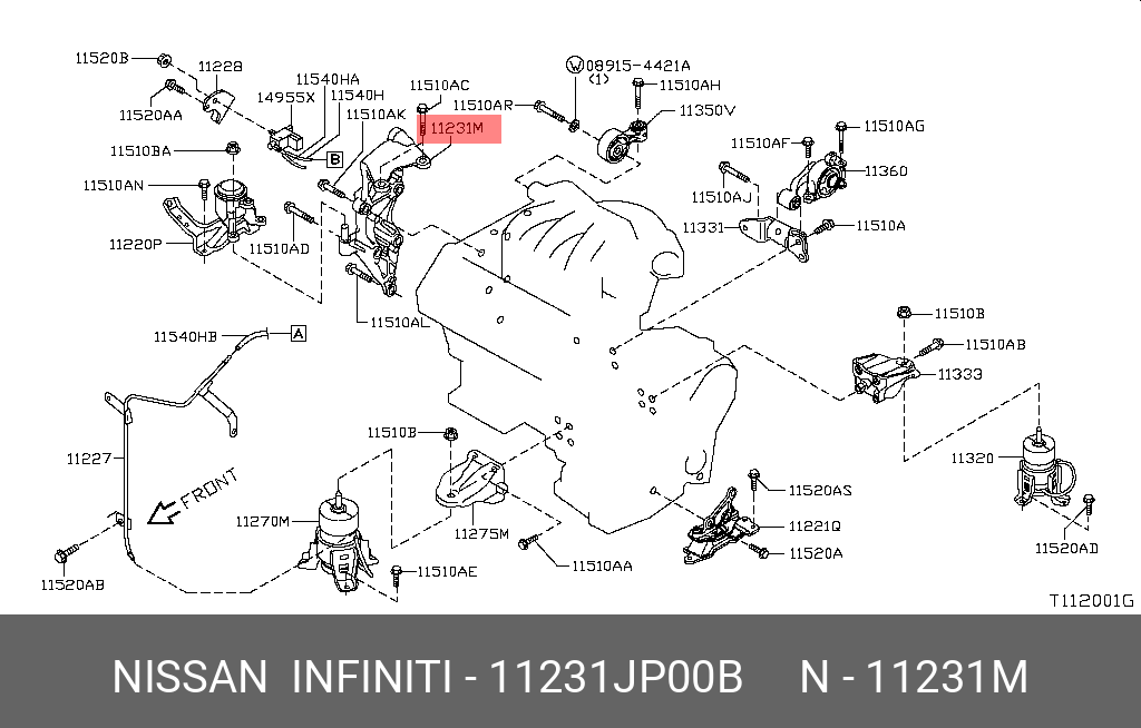 11231JP00B NISSAN КРОНШТЕЙН КУЗОВНОЙ