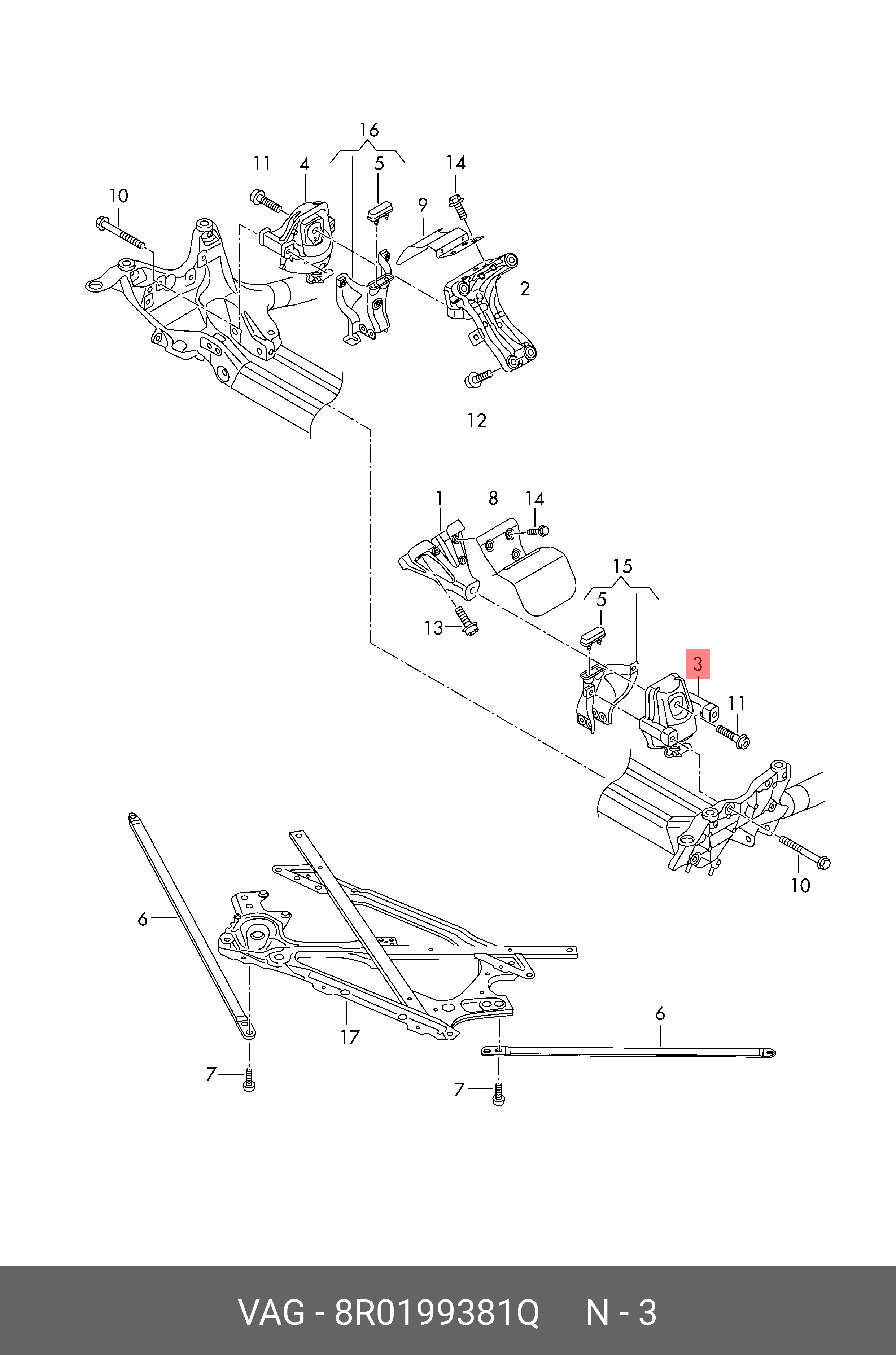8R0199381Q VAG Подшипник двигателя