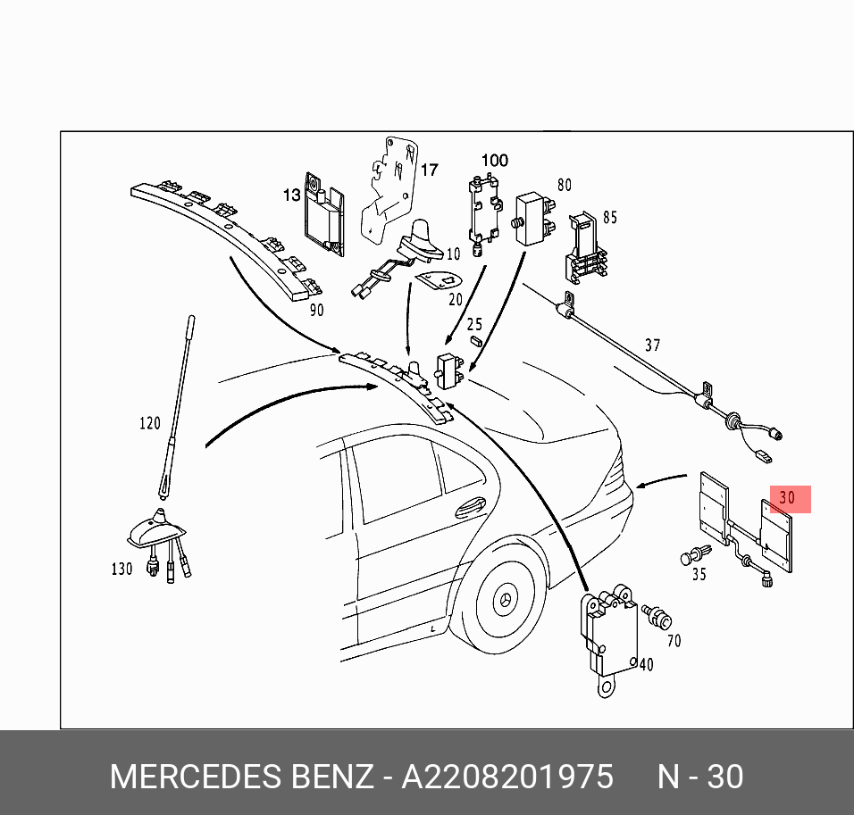 A2208201975 MERCEDES-BENZ Antenna