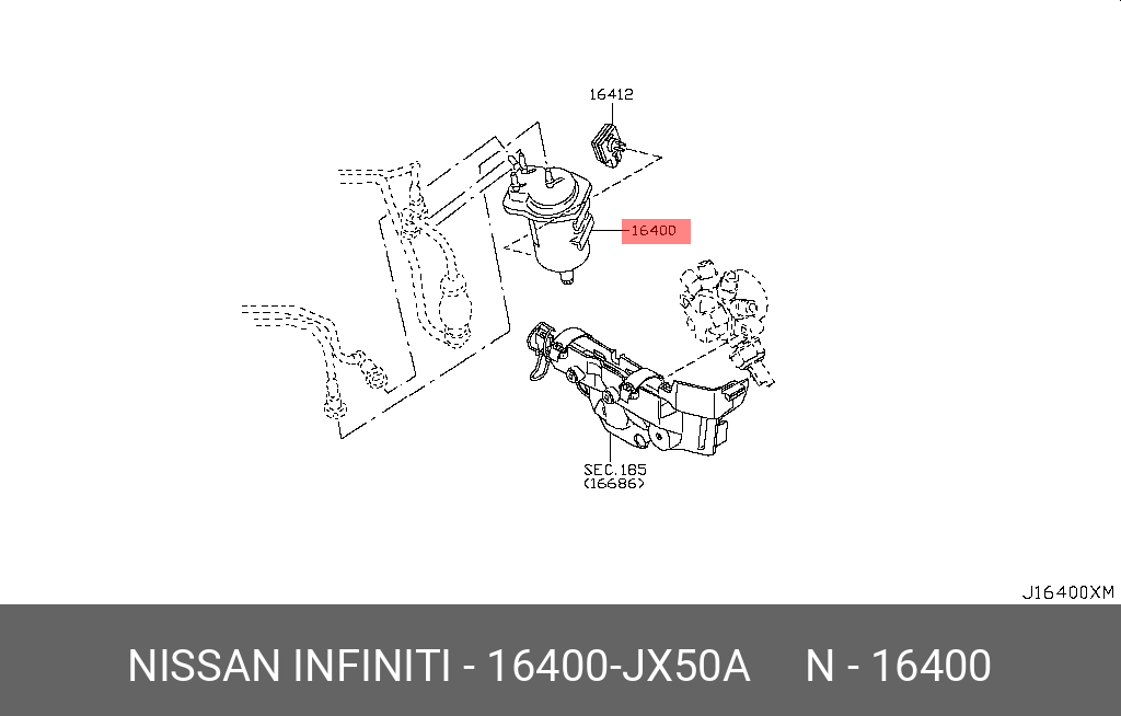 16400JX50A NISSAN Топливный фильтр