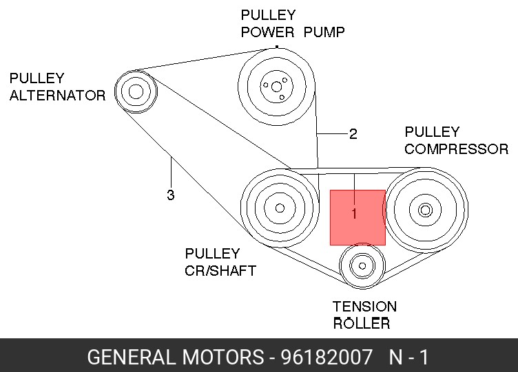 96182007 DAEWOO Ремень приводной