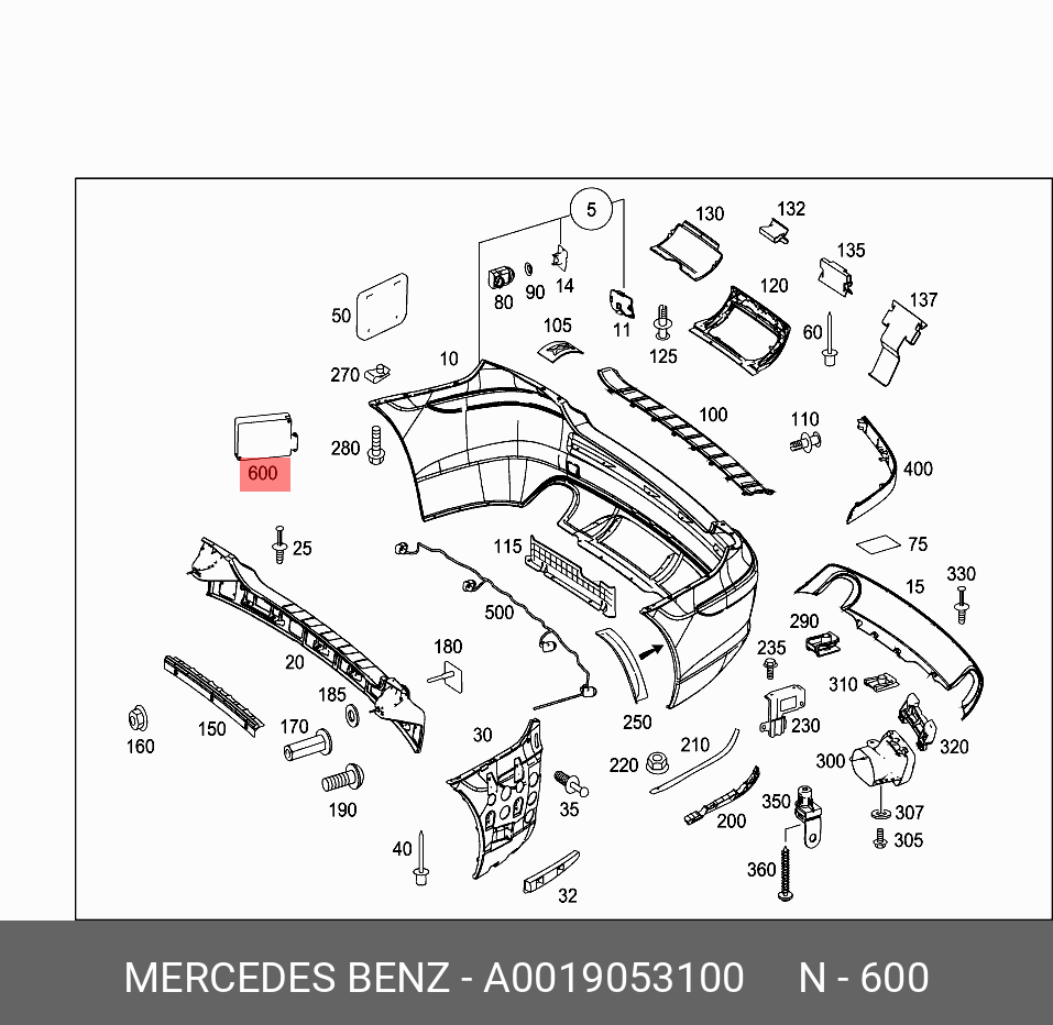 A0019053100 MERCEDES-BENZ RADARSENSOR