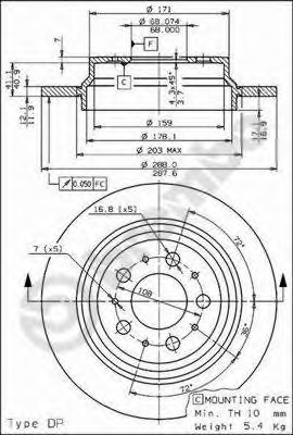08776511 BREMBO Тормозной диск
