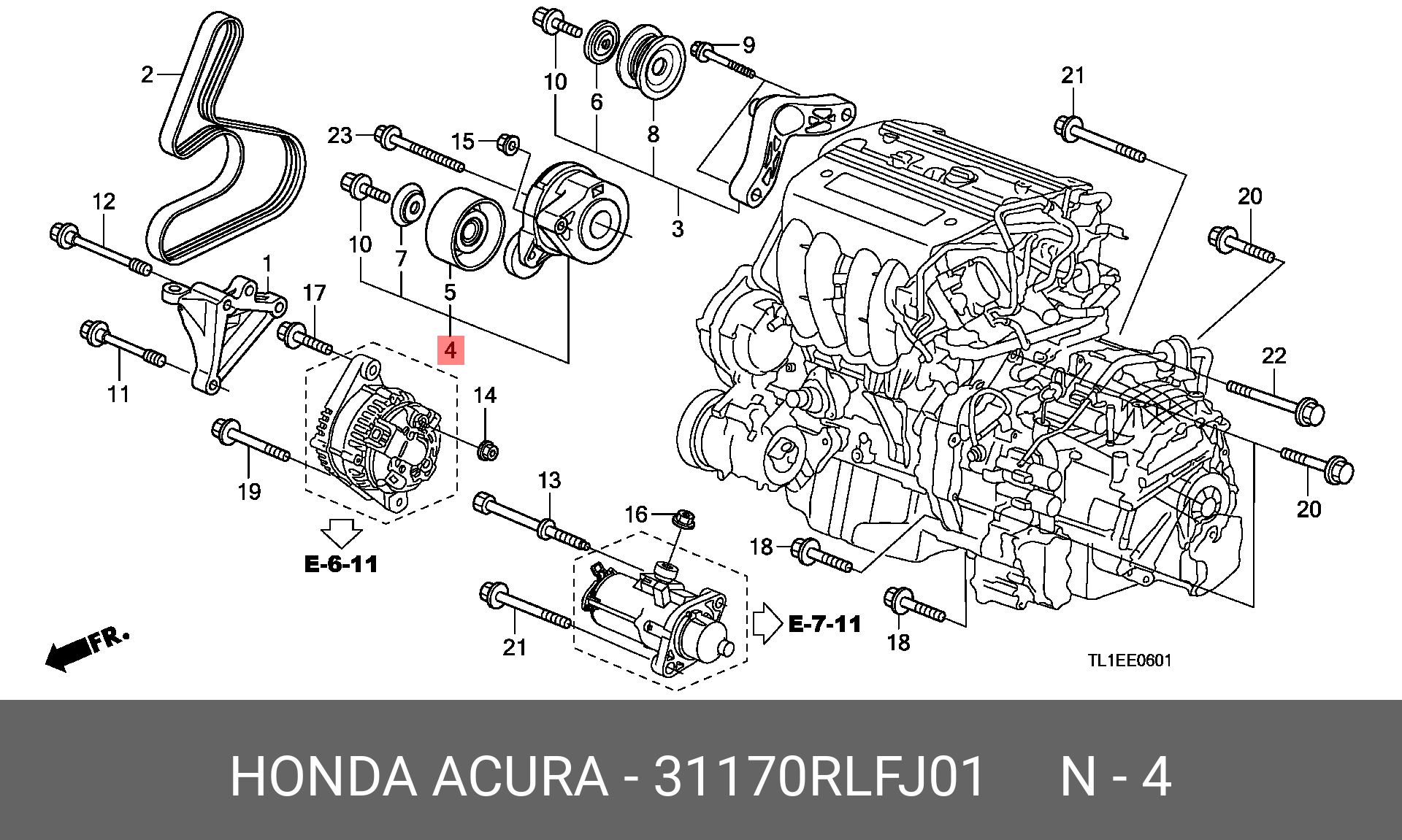 31170RLFJ01 HONDA НАТЯЖИТЕЛЬ РЕМНЯ