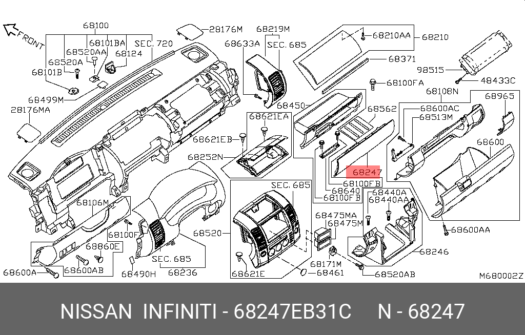 68247EB31C NISSAN 