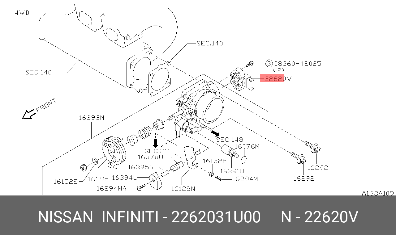 2262031U00 NISSAN ДАТЧИК ПОЛОЖЕНИЯ