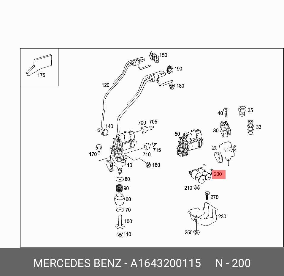 A1643200115 MERCEDES-BENZ РЕСИВЕР ПНЕВМОПОДВЕСКИ