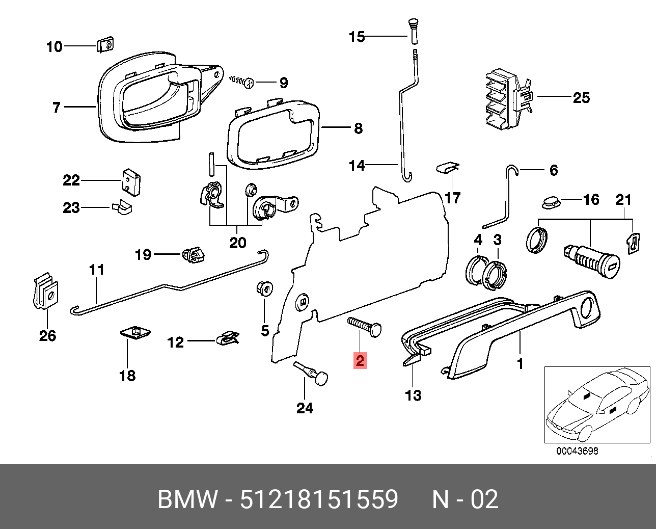 51211977669 bmw уплотнитель ручки e36 e34 z3 купить Z10173417 - iZAP24