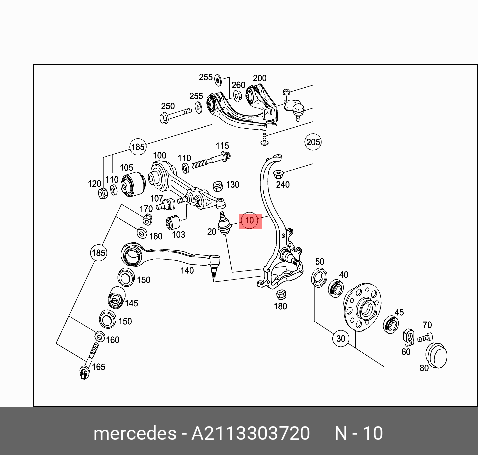A2113303720 MERCEDES-BENZ поворотный кулак (СПЕРЕДИ СЛЕВА)