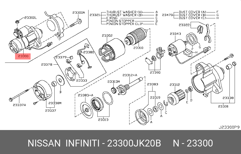 23300JK20B NISSAN MOTOR ASSY-STARTER