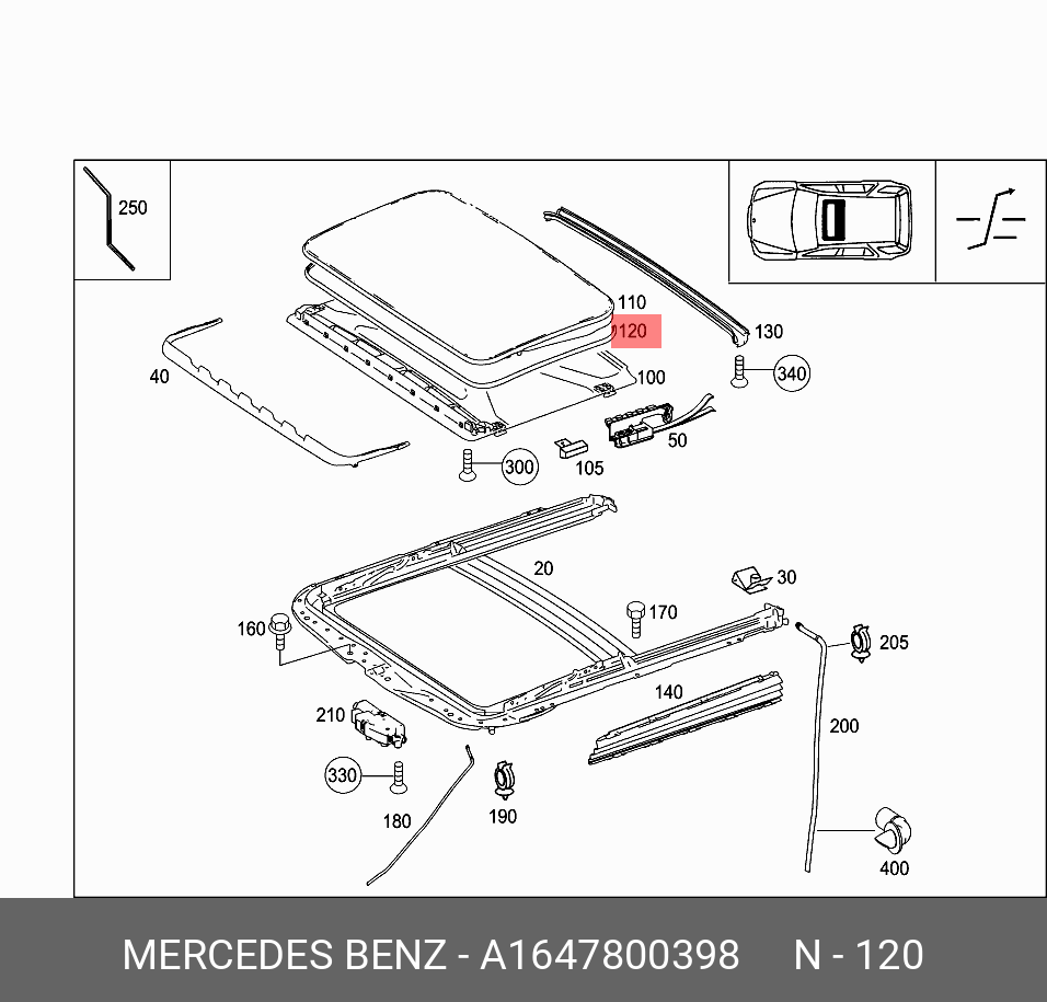 1647800398 MERCEDES-BENZ УПЛОТНЕНИЕ ЛЮКА КРЫШИ,ABDICHTUNG