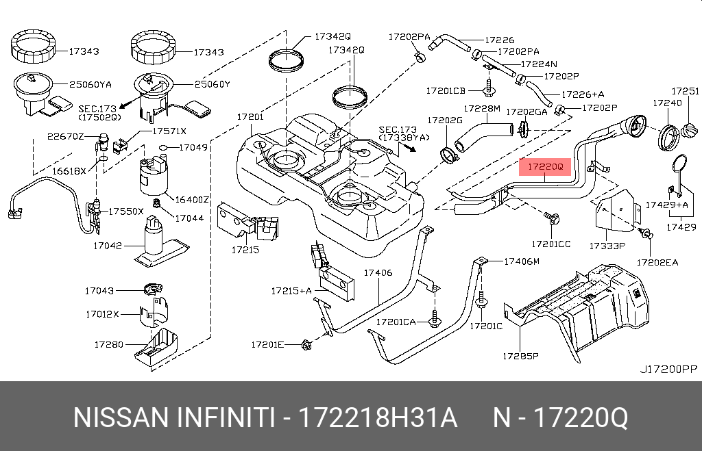 172218H31A NISSAN ТРУБКИ ТОПЛИВНОЙ СИСТЕМЫ