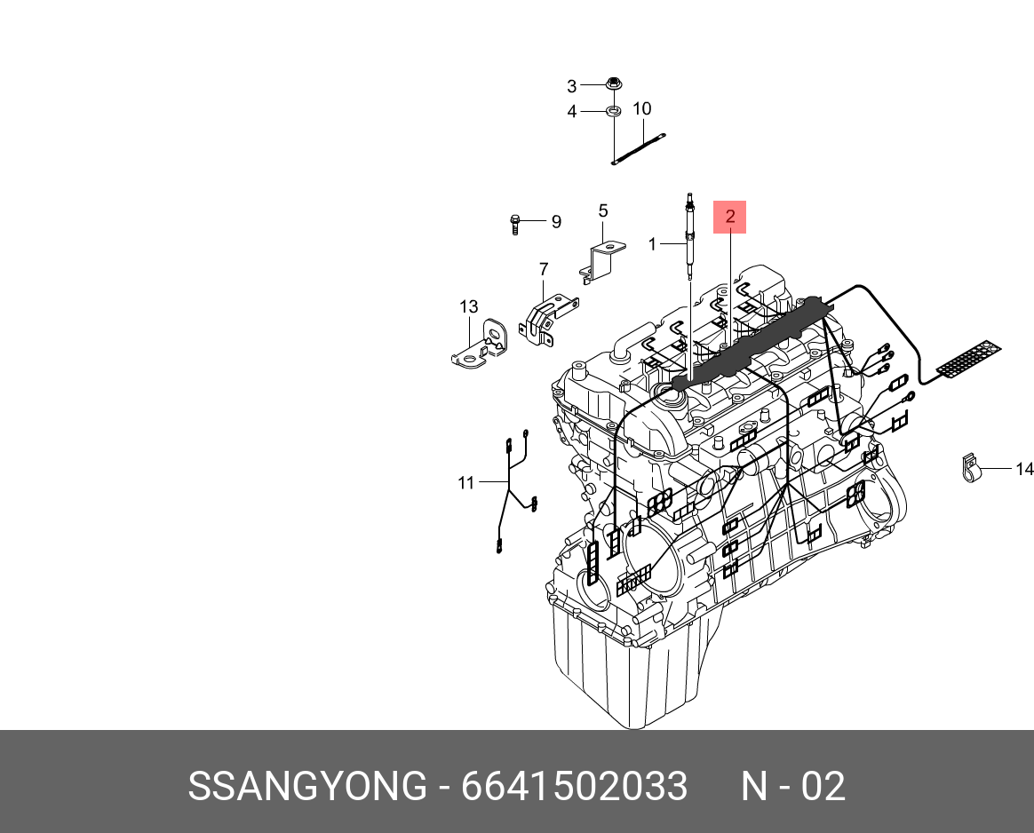 6641502033 SSANG YONG WIRING ASSY-ENGINE MAIN