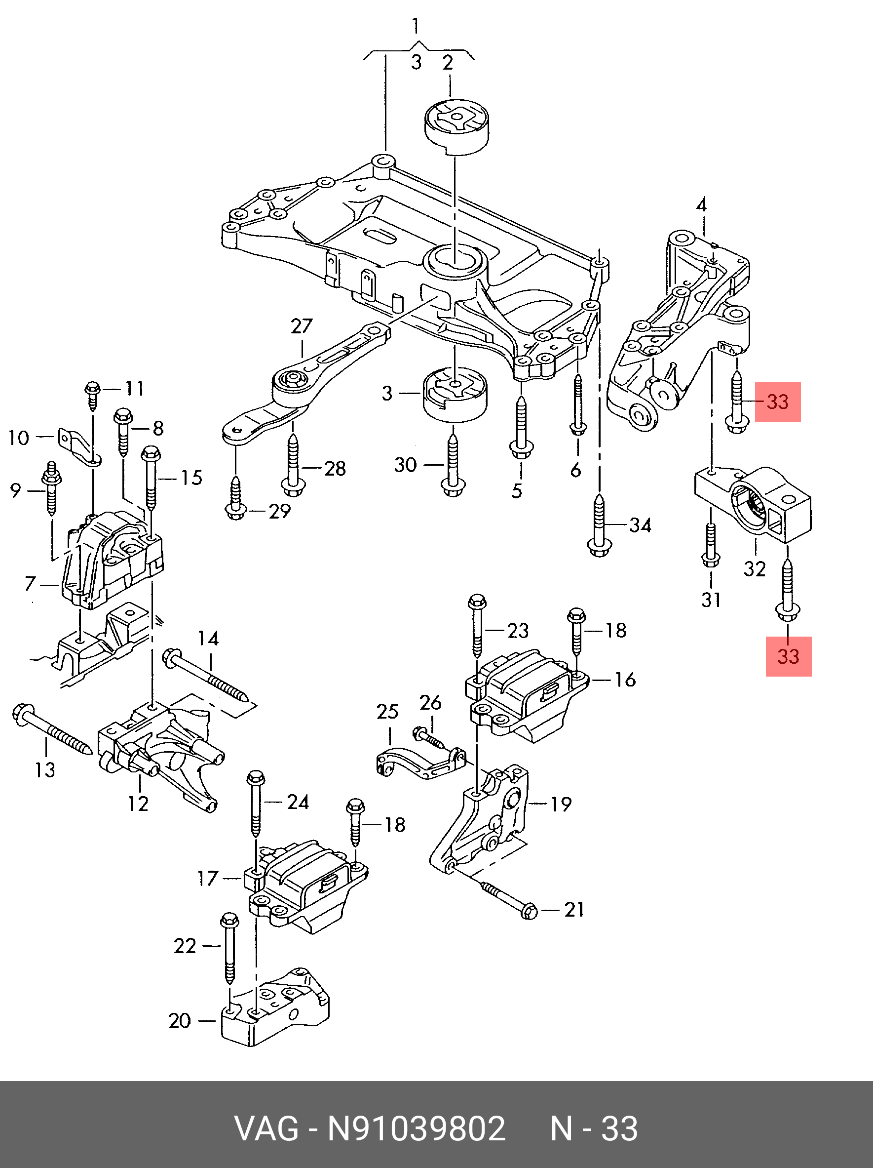 Болт подвески LAMBORGHINI N91039802