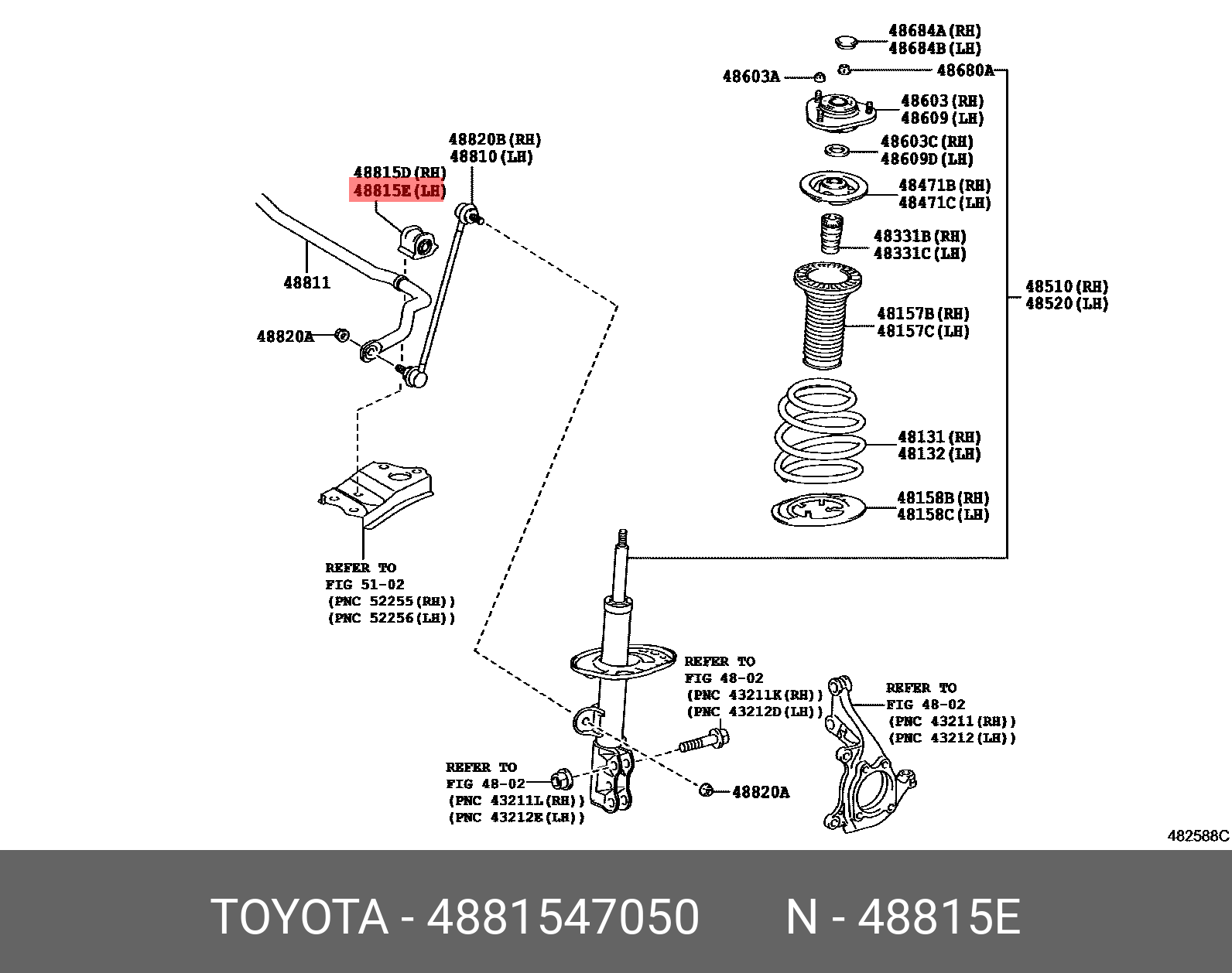 4881547050 TOYOTA Втулка стабилизатора