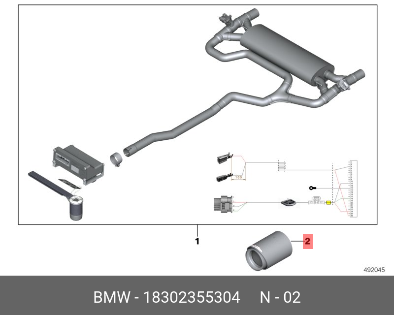 18302355304 BMW Насадка на выпуск.трубу, хром