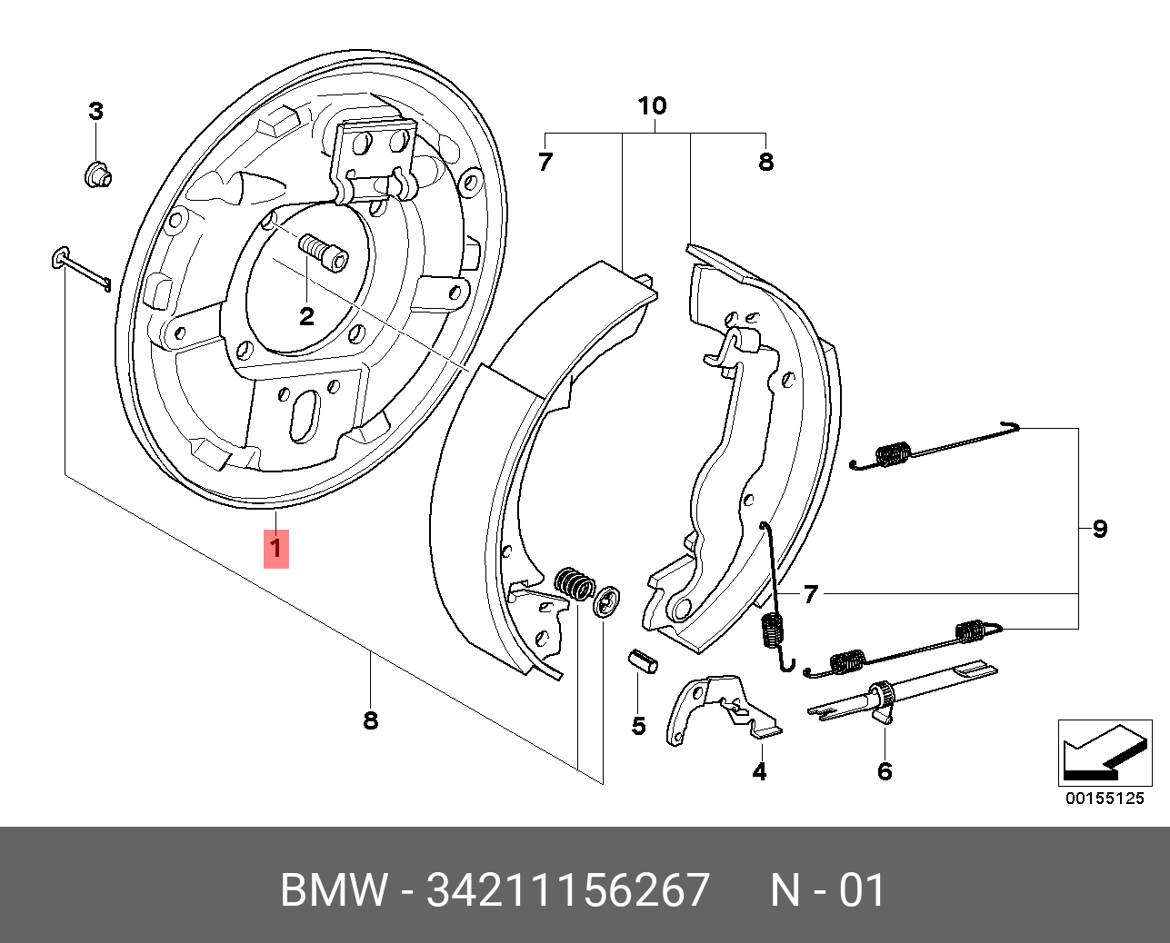 34211156267 BMW BREMSTRÄGER LINKS