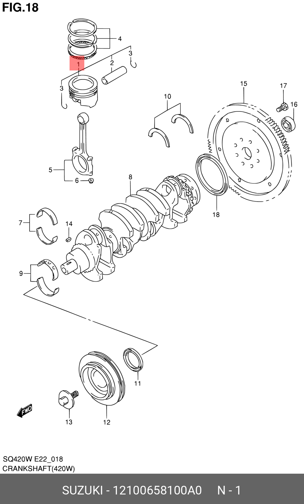 12100658100A0 SUZUKI Поршень ДВС