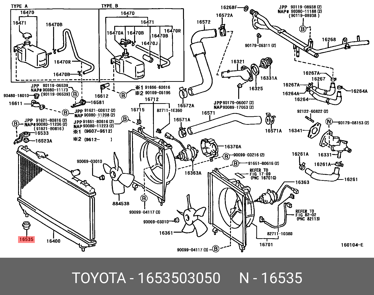 1653503050 TOYOTA SUPPORT, RADIATOR, LOWER
