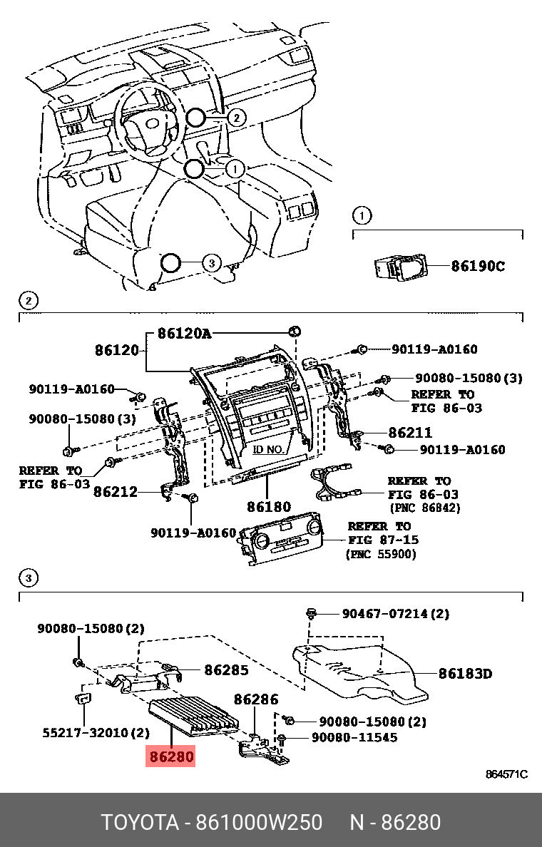 861000W250 TOYOTA Усилитель аудиосистемы