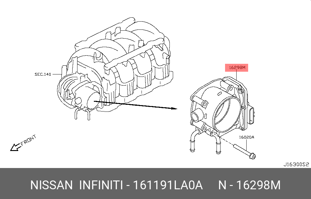 161191LA0A NISSAN Камера дросселя